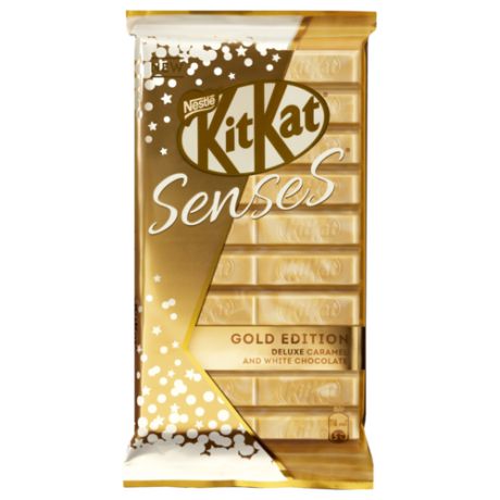 Шоколад KitKat Senses Gold Edition Deluxe Caramel and White Chocolate белый и молочный с вафлей, 112 г