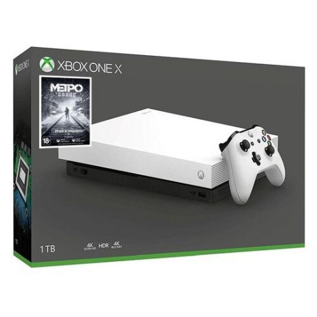Игровая приставка Microsoft Xbox One X белый + Metro Exodus, Metro 2033 Redux
