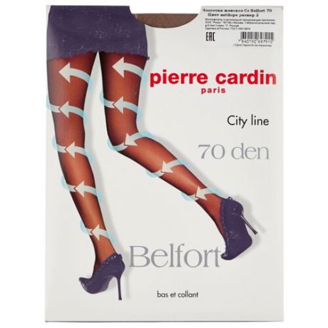 Колготки Pierre Cardin Belfort, City Line 70 den, размер II-S, antilope (бежевый)