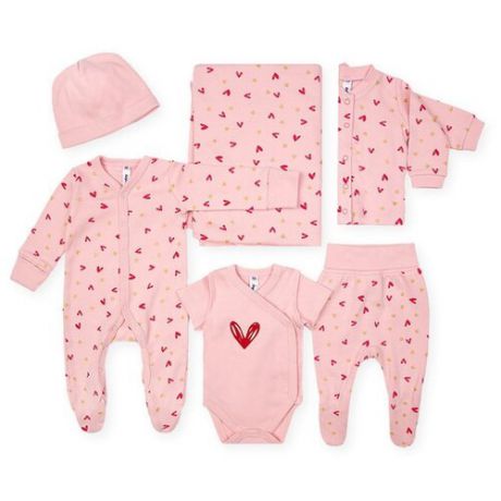 Комплект одежды playToday размер 62, розовый