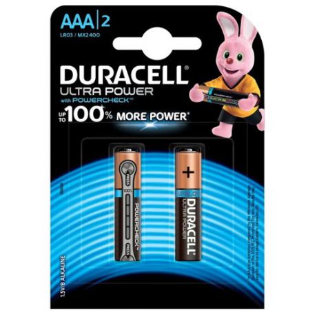 Батарейка Duracell Ultra Power AAA/LR03 2 шт блистер