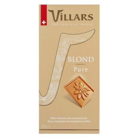 Шоколад Villars Blond Pure белый с карамелизованным молоком, 100 г