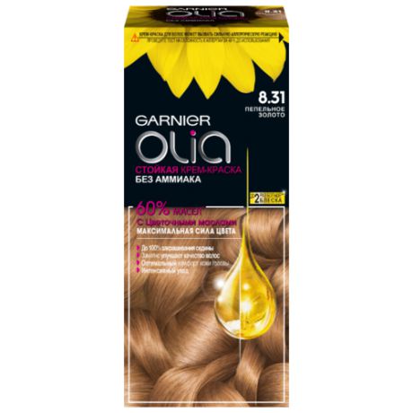 Olia стойкая крем-краска для волос, 8.31 пепельное золото