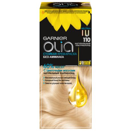 Olia стойкая крем-краска для волос, 110 натуральный ультраблонд