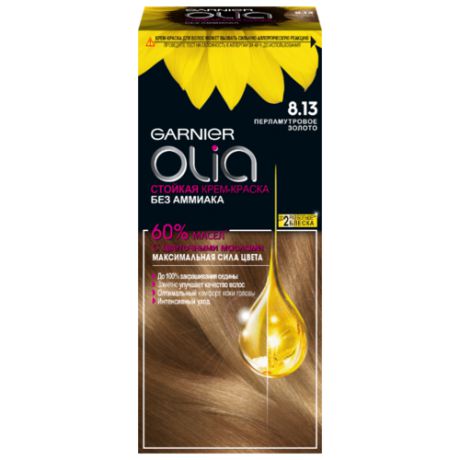 Olia стойкая крем-краска для волос, 8.13 перламутровое золото