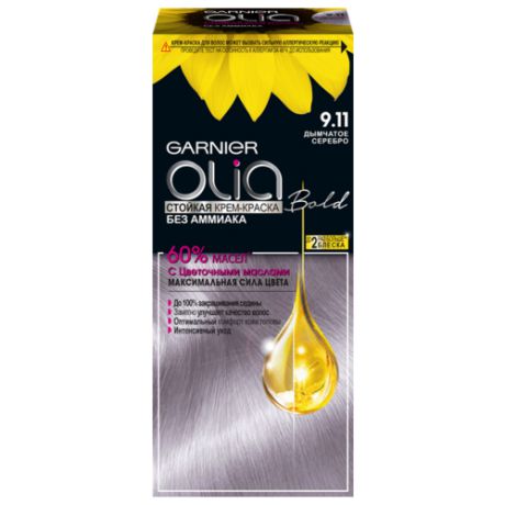 Olia стойкая крем-краска для волос, 9.11 дымчатое серебро