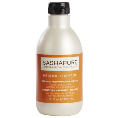 Sashapure Шампунь для волос Healing Shampoo бессульфатный восстанавливающий с маслом сача инчи 350 мл