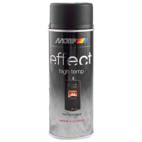 Краска MOTIP Deco effect heat resistant lacquer термостойкая black 400 мл