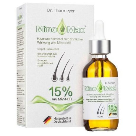 MinoMax Лосьон для мужчин для волос и бороды Миноксидин 15%, 60 мл
