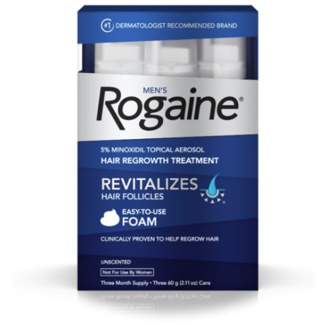 Rogaine Пена для роста волос для мужчин 5% Minoxidil Hair Regrowth Treatment, 60 г, 3 шт.