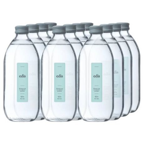 Вода Edis питьевая горная родниковая негазированная, стекло, 12 шт. по 0.5 л