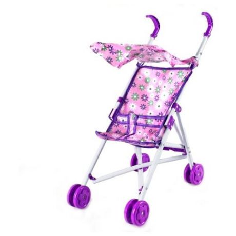 Прогулочная коляска Наша игрушка Хризантема 67253-1 фиолетовый/розовый