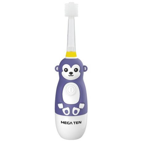 Звуковая зубная щетка MEGA Ten Kids Sonic Обезьянка, фиолетовый/белый