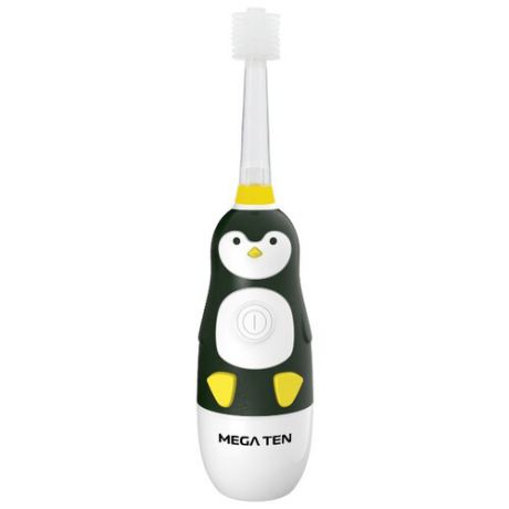Звуковая зубная щетка MEGA Ten Kids Sonic Пингвиненок, черный/белый