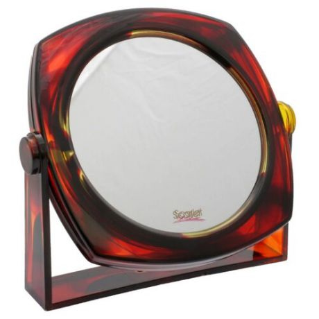 Зеркало косметическое настольное Scarlet Line 82 красный/коричневый