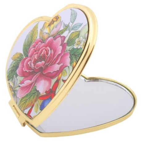 Зеркало косметическое карманное Scarlet Line A8240 золотистый/цветы