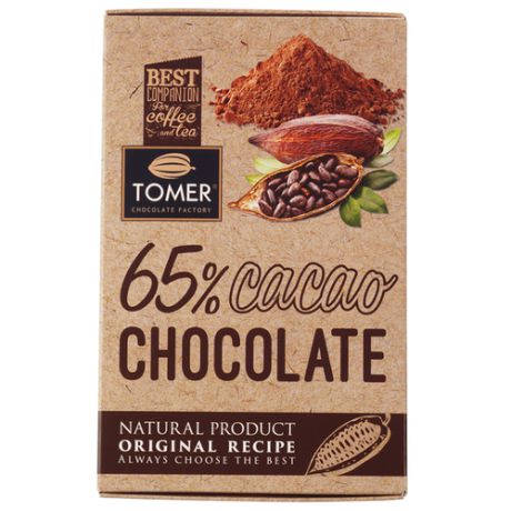 Шоколад Томер горький 65%, 90 г