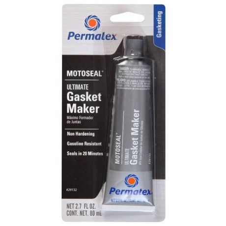Каучуковый герметик для ремонта автомобиля PERMATEX MotoSeal Ultimate Gasket Maker 29132, 80 мл серый