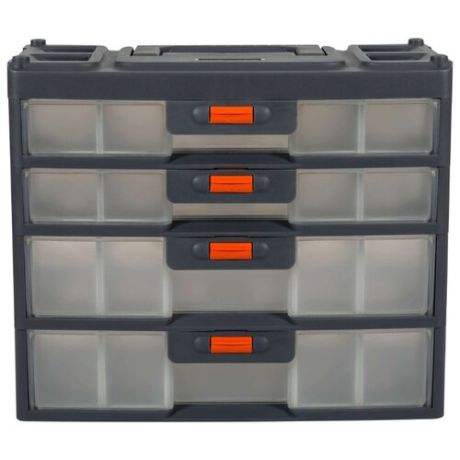 Ящик с органайзером BLOCKER Expert 4 секции BR3789 31x15x26.2 см серо-свинцовый/оранжевый