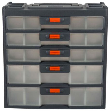 Ящик с органайзером BLOCKER Expert 5 секций BR3798 31x15x31 см серо-свинцовый/оранжевый