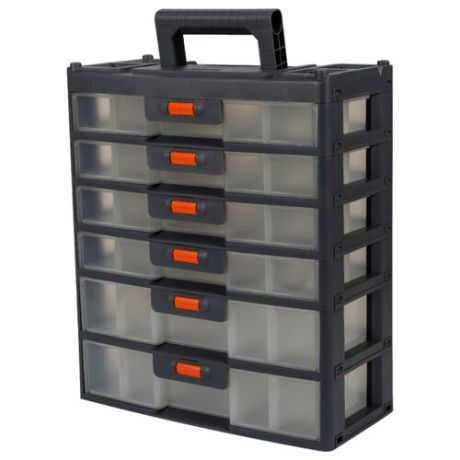 Ящик с органайзером BLOCKER Expert 6 секций BR3786 31x15x35.8 см серо-свинцовый/оранжевый