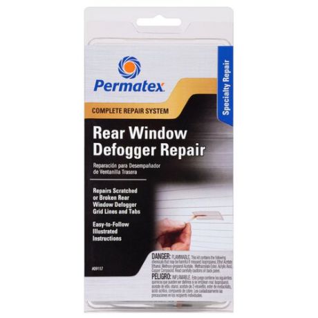Клей для ремонта автомобиля Набор для ремонта автомобиля PERMATEX Complete Rear WindowDefogger Repair Kit 09117 коричневый/бежевый/оранжевый