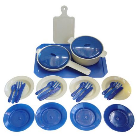 Набор посуды Совтехстром Кухонный У525 синий/белый