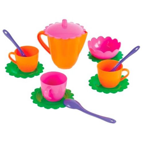Набор посуды Mary Poppins Цветок 39326 оранжевый/зеленый/розовый