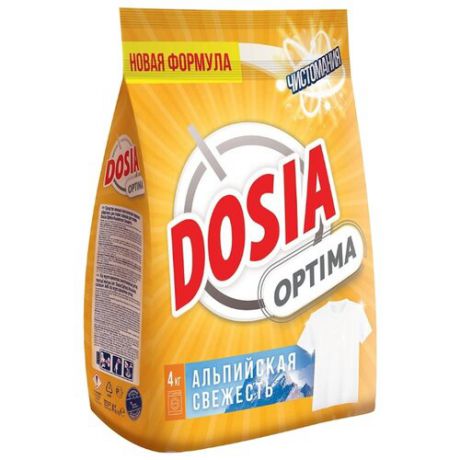 Стиральный порошок Dosia Optima Альпийская свежесть 4 кг пластиковый пакет