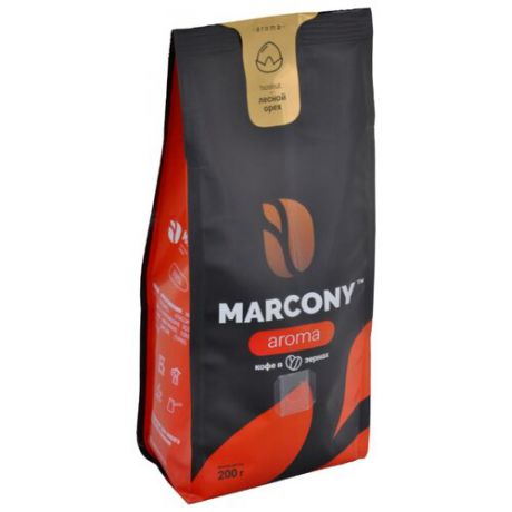 Кофе в зернах Marcony Aroma Лесной орех, арабика/робуста, 200 г