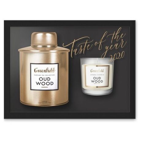 Чай Greenfield Оud Wood подарочный набор с ароматической свечой, 275 г