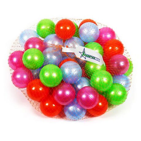 Шарики для сухих бассейнов Нордпласт 50 шт. 6 см (411) красный/зеленый/синий/фиолетовый
