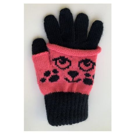 Перчатки Margot Bis 3454 размер 14, черный/розовый