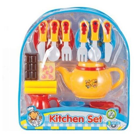 Набор продуктов с посудой S+S Toys 100980003 голубой/оранжевый