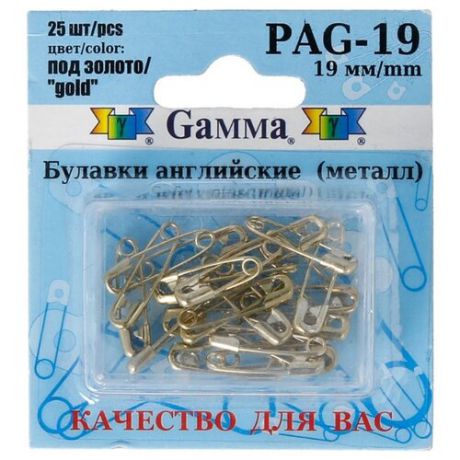 Набор булавок Gamma PAG-19, золотистый, 25 шт.