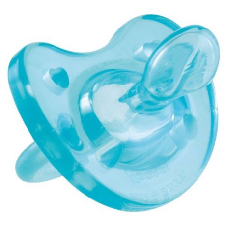 Пустышка силиконовая ортодонтическая Chicco Physio Soft 4+ (1 шт) голубой