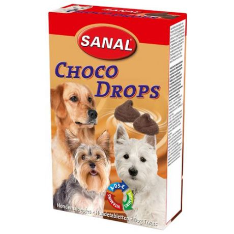 Лакомство для собак SANAL Choco Drops, 125 г
