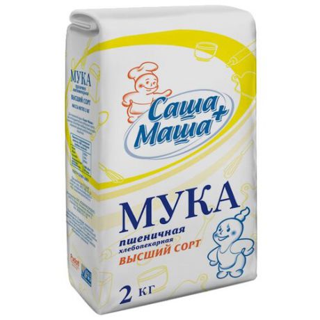 Мука С.Пудовъ пшеничная Саша+Маша высший сорт 2 кг