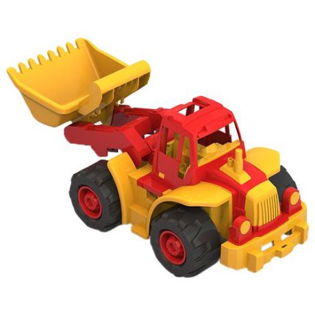 Трактор Нордпласт Богатырь мини с грейдером (299) 50 см красный / желтый