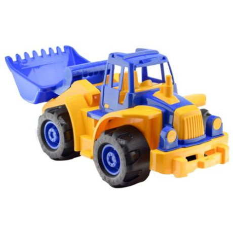 Трактор Нордпласт Богатырь мини с грейдером (299) 50 см синий / желтый