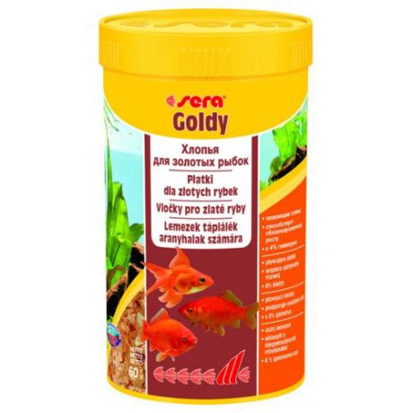 Сухой корм Sera Goldy для золотых рыб в хлопьях для рыб 250 мл