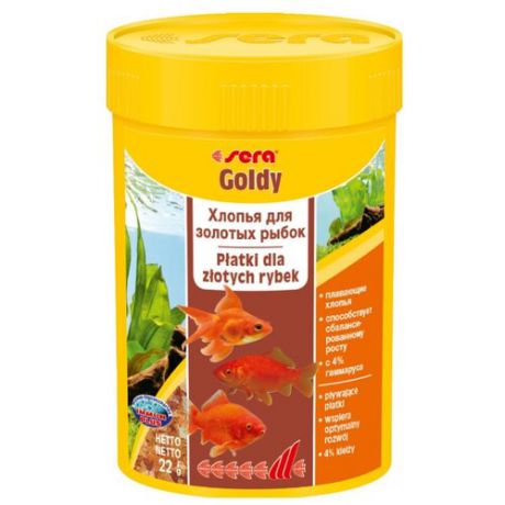 Сухой корм Sera Goldy для золотых рыб в хлопьях для рыб 100 мл