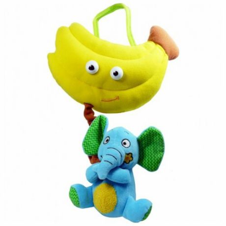 Подвесная игрушка Biba Toys Слон и банан (BM658) голубой/желтый