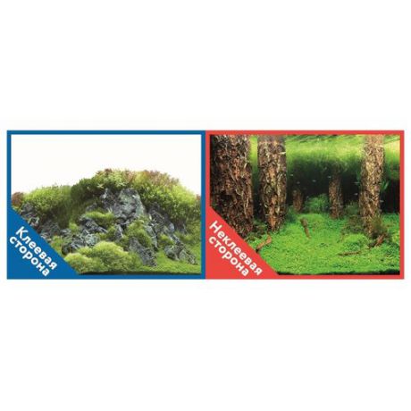 Пленочный фон Prime Камни с растениями/Затопленный лес двухсторонний 50х100 см