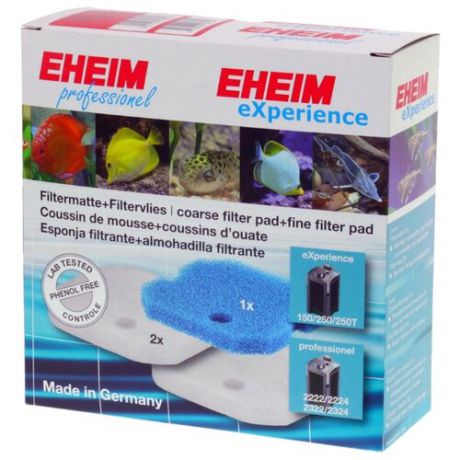 Eheim картридж Set coarse filter pad/Fine filter pads для EHEIM eXperience/professionel 150, 250 (комплект: 3 шт.) белый/синий