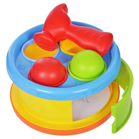 Развивающая игрушка Жирафики Бей в барабан 633053 желтый/красный/голубой/зеленый