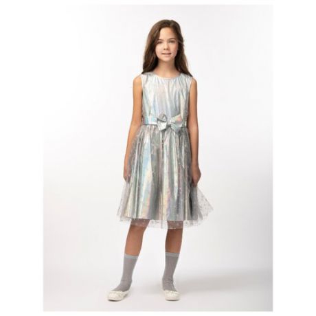 Платье Смена размер 152/76, серебро