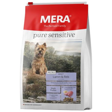 Корм для собак Mera (4 кг) Pure Sensitive Mini с ягненком и рисом для взрослых собак
