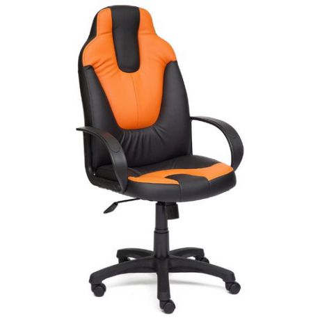 Компьютерное кресло TetChair Нео 1, обивка: искусственная кожа, цвет: черный/оранжевый