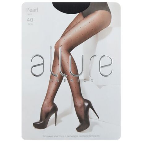 Колготки ALLURE Fashion Pearl 40 den, размер 4, nero (черный)